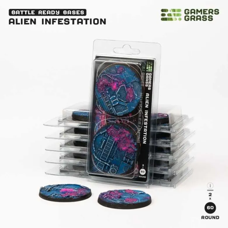 Alien Infestation Bases Round 60mm (x2)