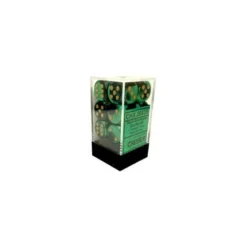 Black-Green w/gold 16mm (12)