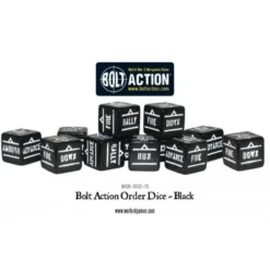 Bolt Action Orders Dice - Black (12)