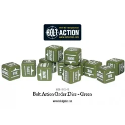 Bolt Action Orders Dice - Green (12)