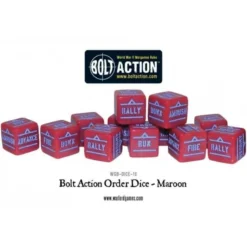Bolt Action Orders Dice - Maroon (12)
