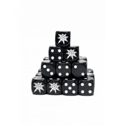 Caja de 24 Dados Personalizados de 16mm Para Ejércitos Caos Absoluto