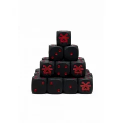 Caja de 24 Dados Personalizados de 16mm Para Ejércitos Khorne