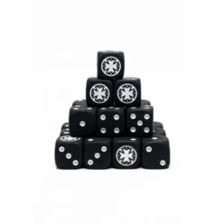 Caja de 24 Dados Personalizados de 16mm Para Ejércitos Templarios