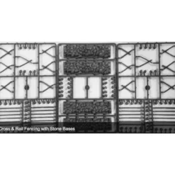 Cross & Rail Fencing with Stone Bases