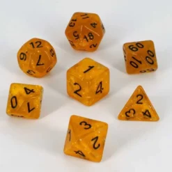 Dados Acrílicos D&D Gold Glitter Transparente
