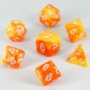 Dados Acrílicos D&D Mármol Naranja Y Amarillo