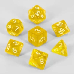 Dados Acrílicos D&D Transparentes Amarillo