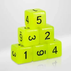 Dados Acrílicos Fosforescentes Amarillo