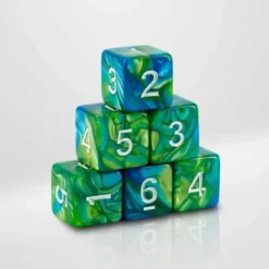 Dados Acrílicos Marmol Azul Y Verde
