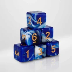 Dados Acrílicos Marmol Blanco Y Azul