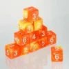 Dados Acrílicos Marmol Naranja Y Amarillo