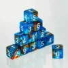 Dados Acrílicos Mármol Azul Y Marrón