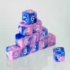 Dados Acrílicos Mármol Rosa Y Azul
