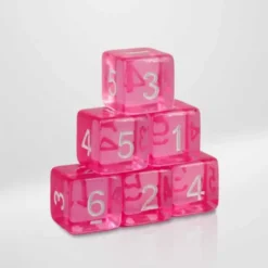 Dados Acrílicos Rosa Transparente