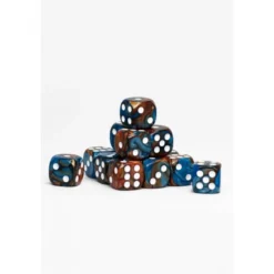 15 Dados de 16mm Azul y Rojo