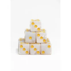 15 Dados de 16mm Blanco Dorado