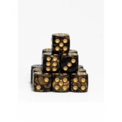 15 Dados de 16mm Dorado Negro