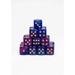 24 Dados de 12mm Marmoleados Morado Azul