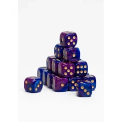 24 Dados de 12mm Marmoleados Morado Azul