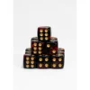 24 Dados de 12mm Marmoleados Negro Rojo