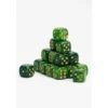 24 Dados de 12mm Marmoleados Verde
