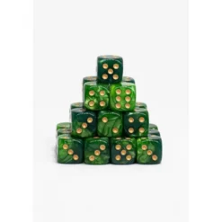 24 Dados de 12mm Marmoleados Verde
