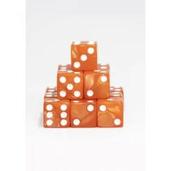15 Dados de 16mm Naranja Blanco