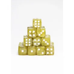 24 Dados de 12mm Perlados Amarillo Blanco