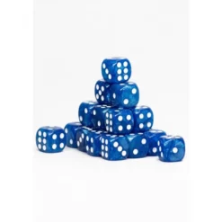24 Dados de 12mm Perlados Azul Blanco