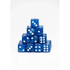 24 Dados de 12mm Perlados Azul Blanco