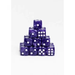 24 Dados de 12mm Perlados Morados Blanco
