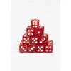 24 Dados de 12mm Perlados Rojo Blanco