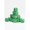 24 Dados de 12mm Perlados Verde Claro Blanco