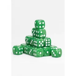 24 Dados de 12mm Perlados Verde Claro Blanco