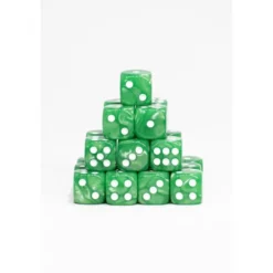 24 Dados de 12mm Perlados Verde Claro Blanco