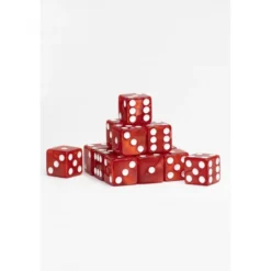 15 Dados de 16mm Rojo Blanco