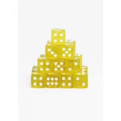 24 Dados de 12mm transparentes Amarillo