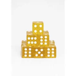 15 Dados de 16mm Transparentes Amarillo
