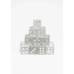 24 Dados de 12mm transparentes Blanco