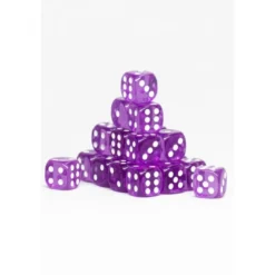 24 Dados de 12mm transparentes Morado Oscuro