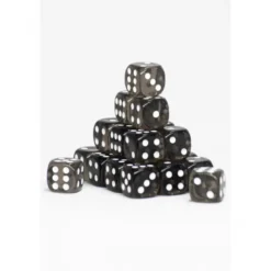 24 Dados de 12mm transparentes Negro