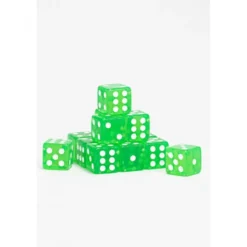 15 Dados de 16mm Transparentes Verde Claro