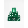 15 Dados de 16mm Transparentes Verde OScuro