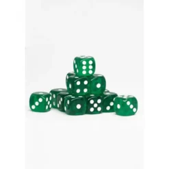 15 Dados de 16mm Transparentes Verde OScuro