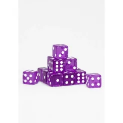 15 Dados de 16mm Transparentes Violeta