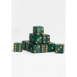 15 Dados de 16mm Verde Dorado