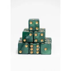 15 Dados de 16mm Verde Dorado
