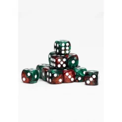 15 Dados de 16mm Verde y Rojo