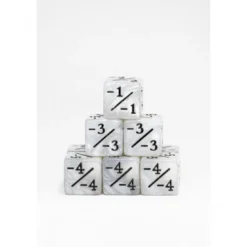 9 Dados +/- 16mm Blanco Perla